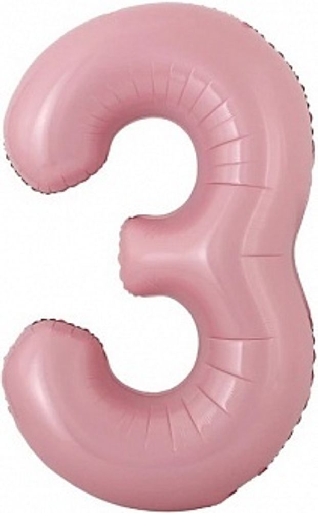 К Мини-цифра 3 Розовый 16&#39;&#39;/41 см