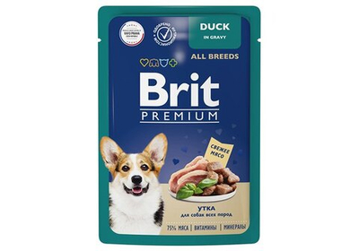 Brit Premium пауч для взрослых собак всех пород с уткой