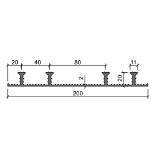 Гидроизоляционная шпонка ХО-200-4/20 ПВХ-П