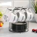 Чайный набор 12 предметов 240мл на подставке, 202381