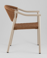 Стул Syna коричневый бежевые ножки