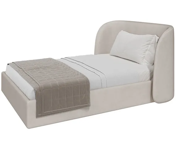 Кровать двуспальная Classic 140 см (молочный, велюр)