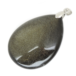 Кулон "Капля"обсидиан золотой асс.