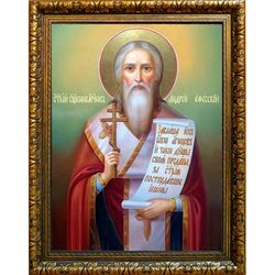 Андрей Ефесский священномученик пресвитер. Икона на холсте.