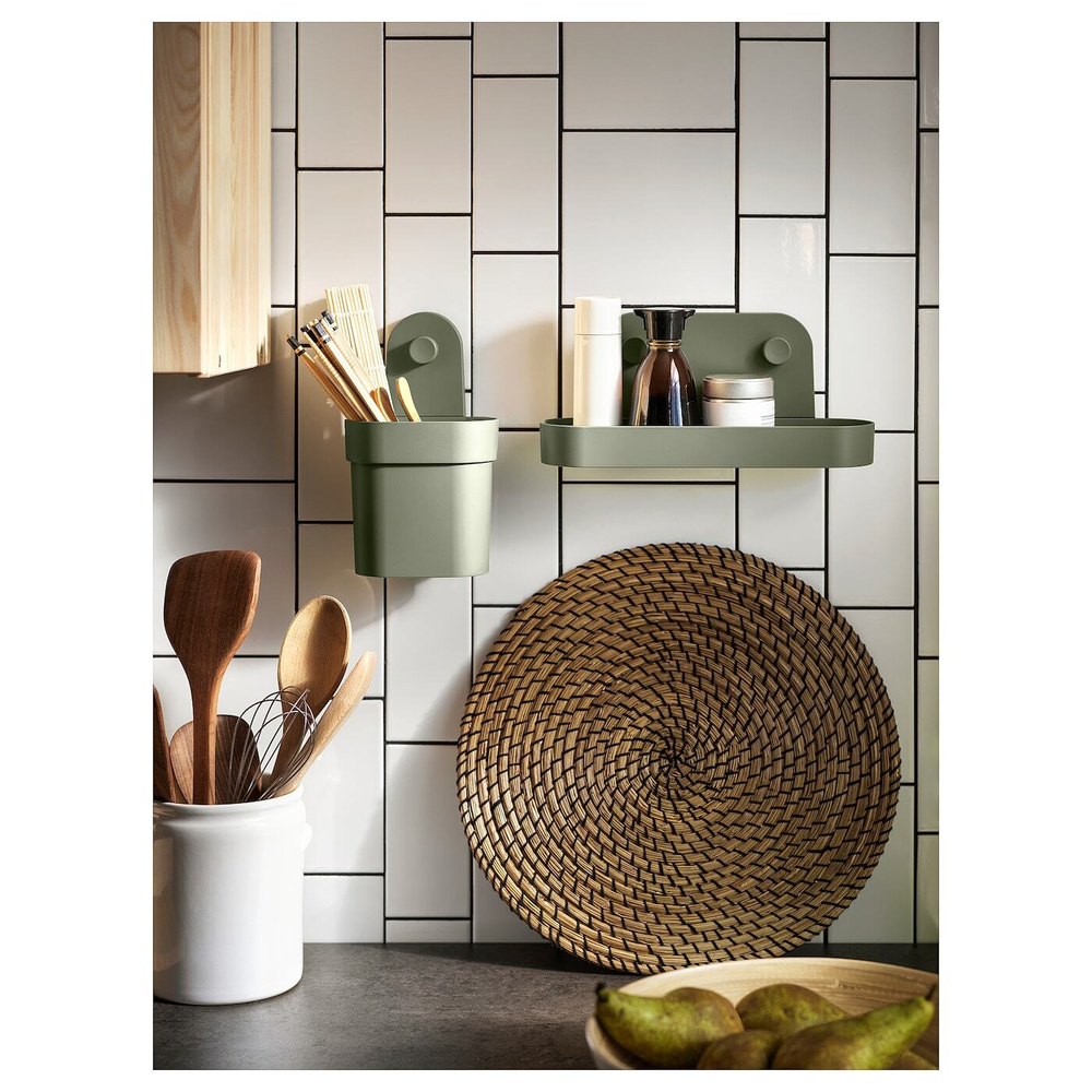 IKEA LÄTTAD  (ИКЕА ЛÄТТАД)  -  Коврик, морская трава/черный, 37 см