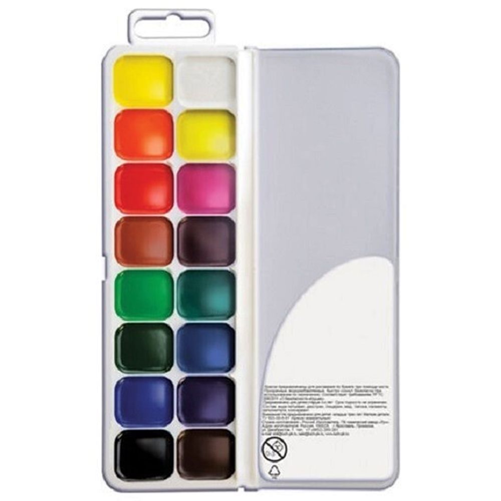 Краски акварельные 16цв. Луч Классика, без кисточки, пластиковая коробка