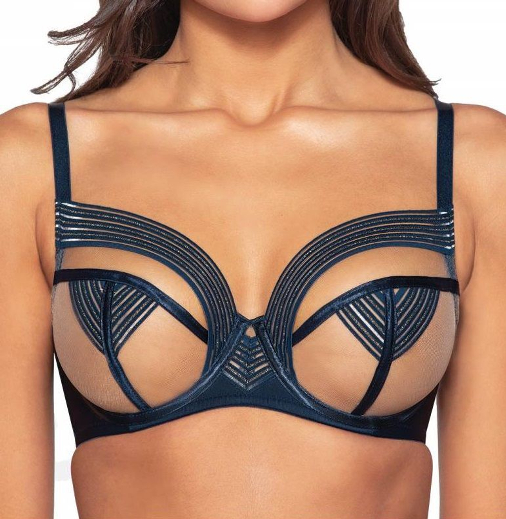 Бюстгальтер Louna с чашками +size на косточках (Размер: 95F) (Цвет: темно-синий)