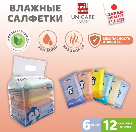 Салфетки Mello 6x12 шт.