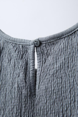 ZARA ПЛАТЬЕ ИЗ РЕЛЬЕФНОЙ ТКАНИ, СТАЛЬНОЙ СИНИЙ