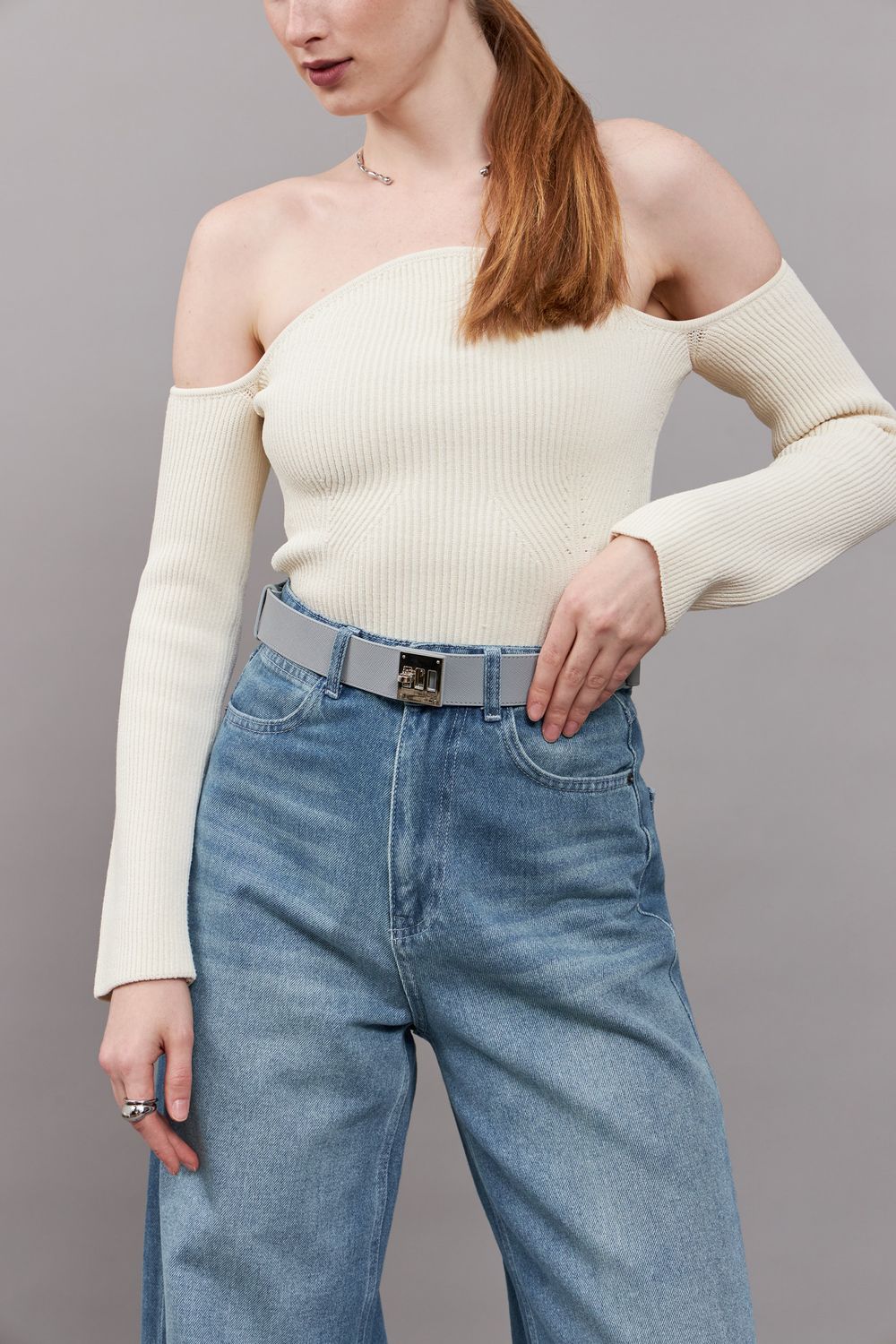 ШИРОКИЙ РЕМЕНЬ С ЗАМОЧКОМ SILVER GREY