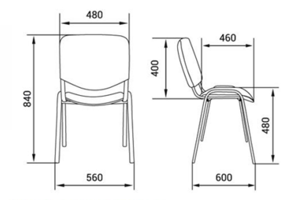 Стул для посетителей Изо хром каркас пластик