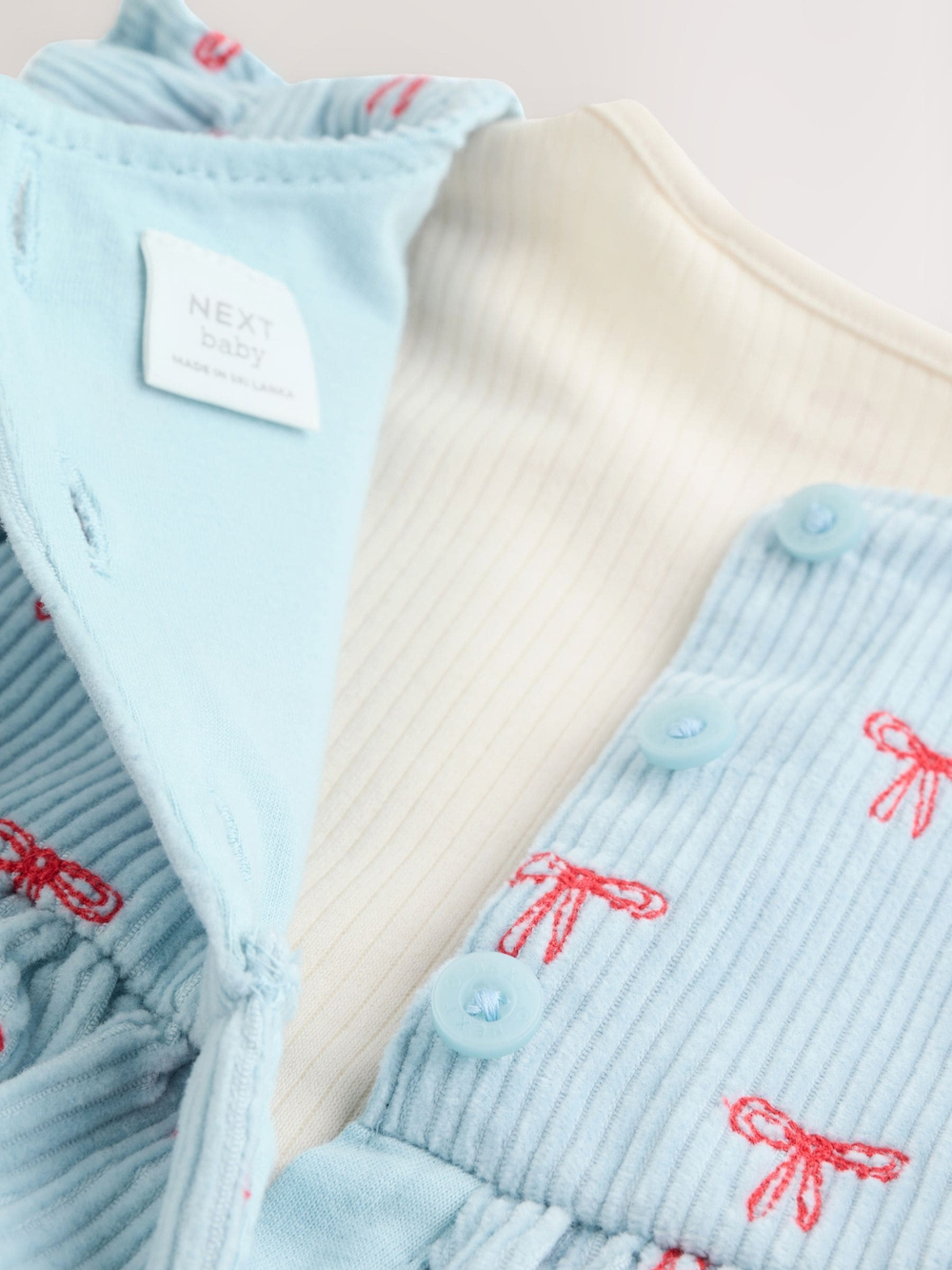 Комплект из трех предметов для девочки Next AN7-947, Голубой, Молочный