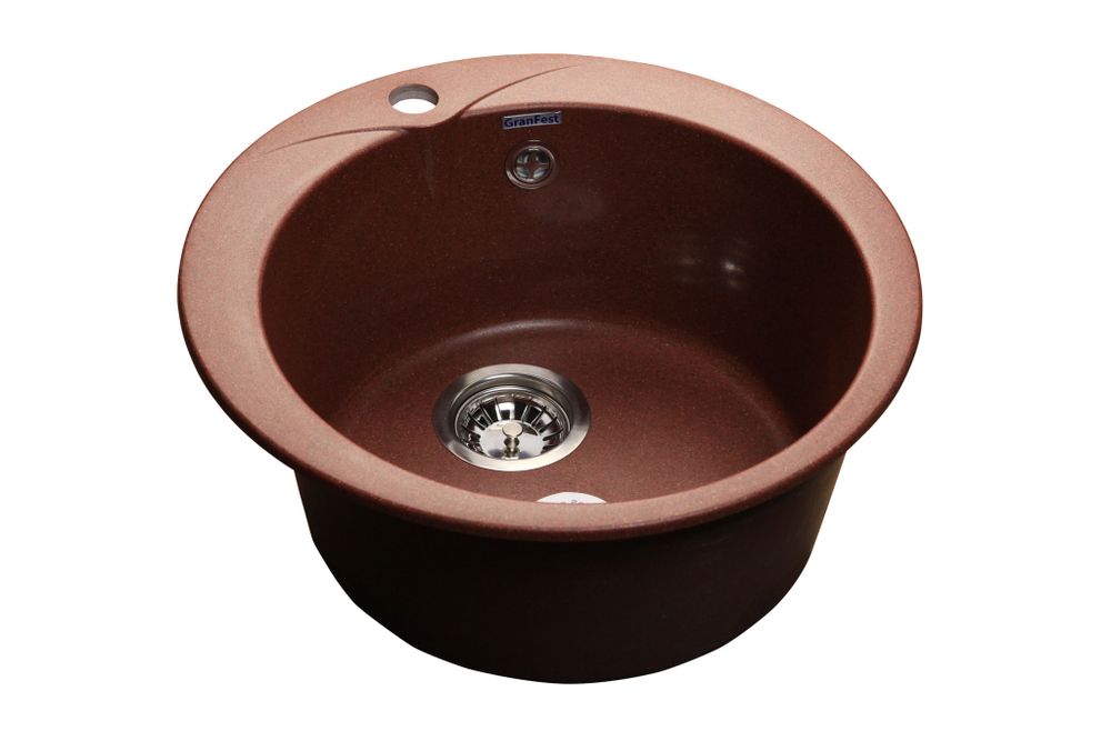 GRANFEST Мойка мрамор RONDO GF-R--480  D=480 мм  красный марс  арт.GF-