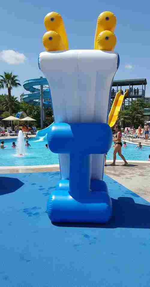 Надувная прямая водная горка «Солнечный залив» для вышки (опоры), 9*2*5 м