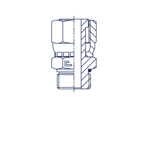 Штуцер FH D38 ORFS 2 - BSP 1.1/2 (обжатая гайка)