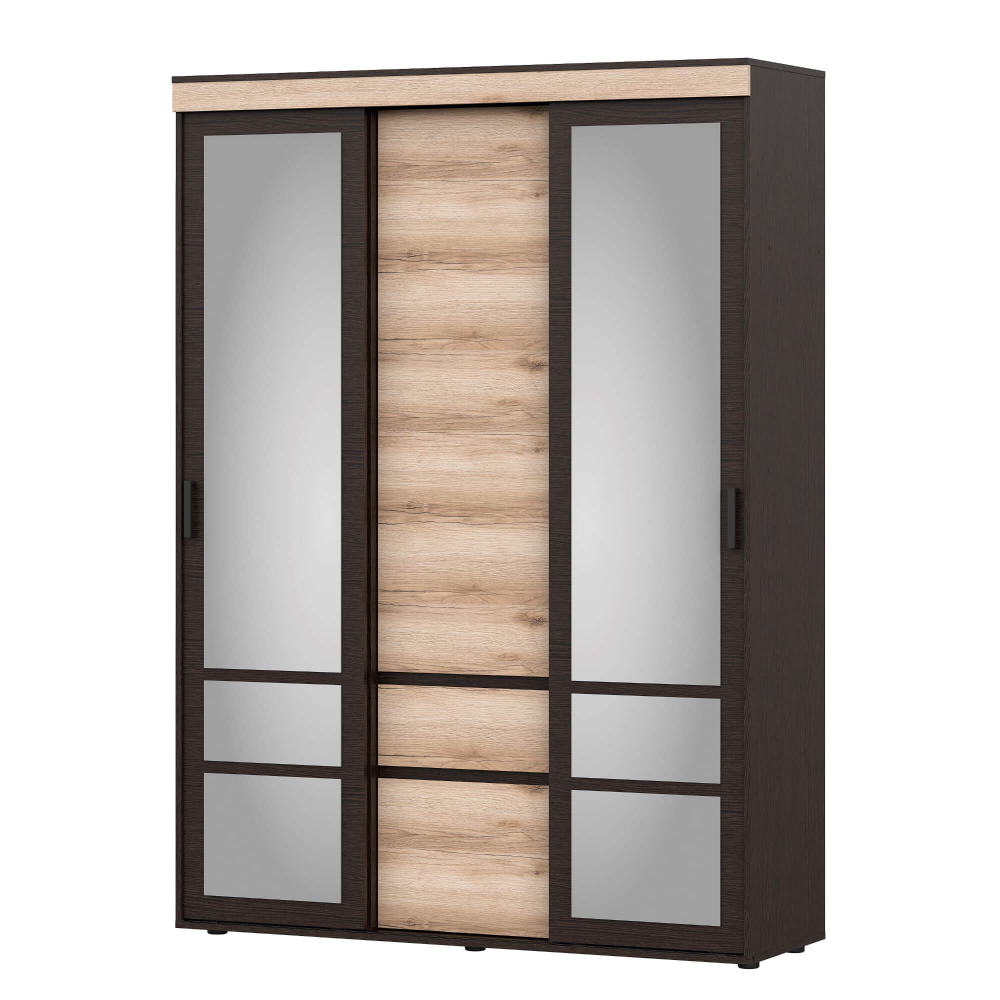 Шкаф-купе (1,5м) "Берген"(Дуб Венге/Дуб Делано)