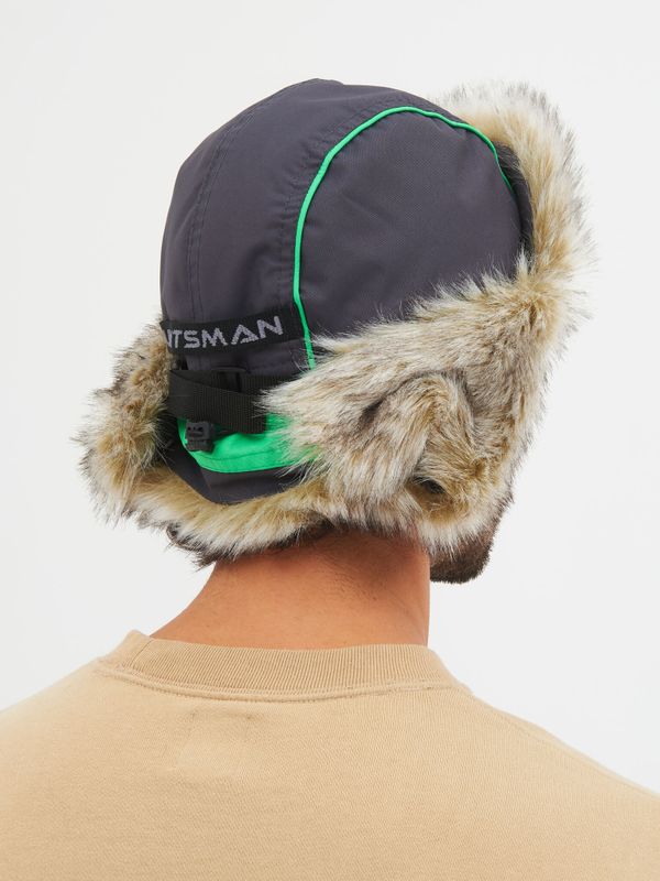 Шапка ушанка зимняя Yakutia цвет Тёмно-серый ткань Galaxy Breathable иск. мех Волк