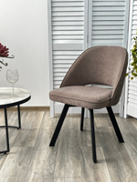 Стул М-City DISAUR Дуна (Duna) поворотный на поворотный на 360 градусов, B5 Капучино, Велюр, Черный каркас