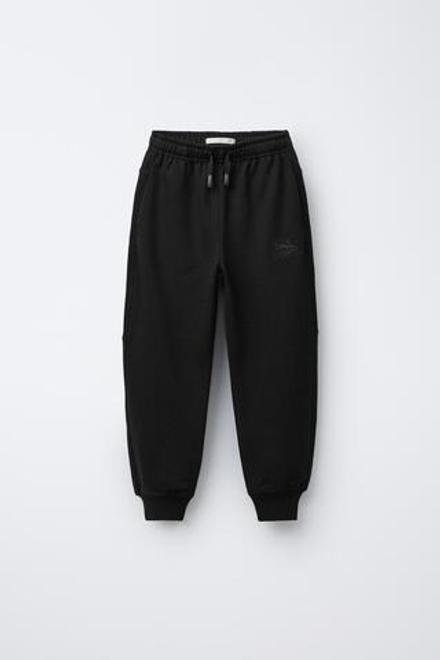 ZARA КОМБИНИРОВАННЫЕ БРЮКИ-ДЖОГГЕРЫ, ЧЕРНЫЙ
