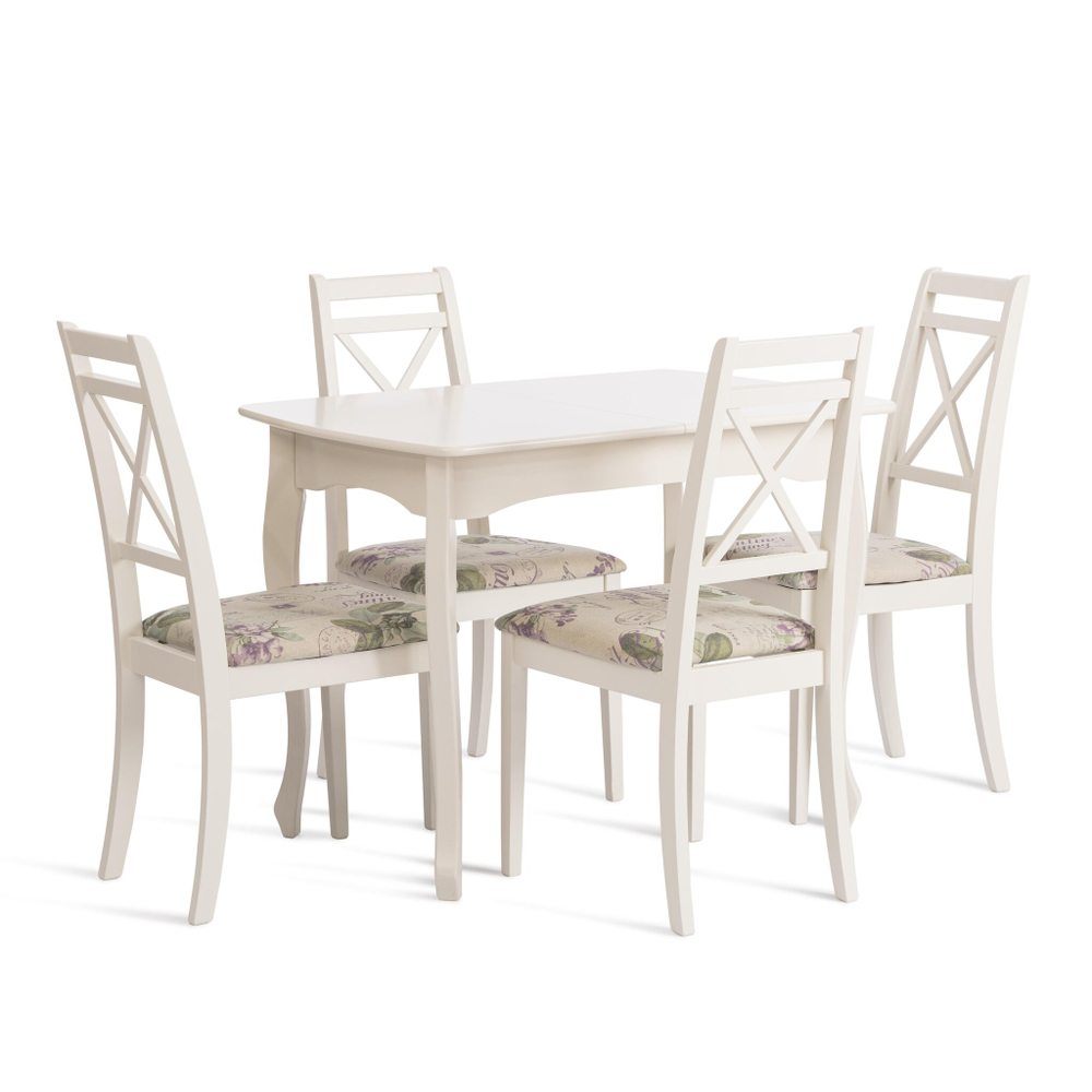 Стул Picasso ( PC-SC ) дерево гевея, 45х53х97см, ivory white (слоновая кость 2-5), Ткань Прованс № 13