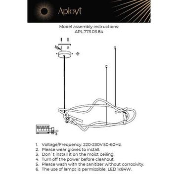 Люстра подвесная LED 84W 3000K APL.773.03.84 чёрный Sindrillon Aployt