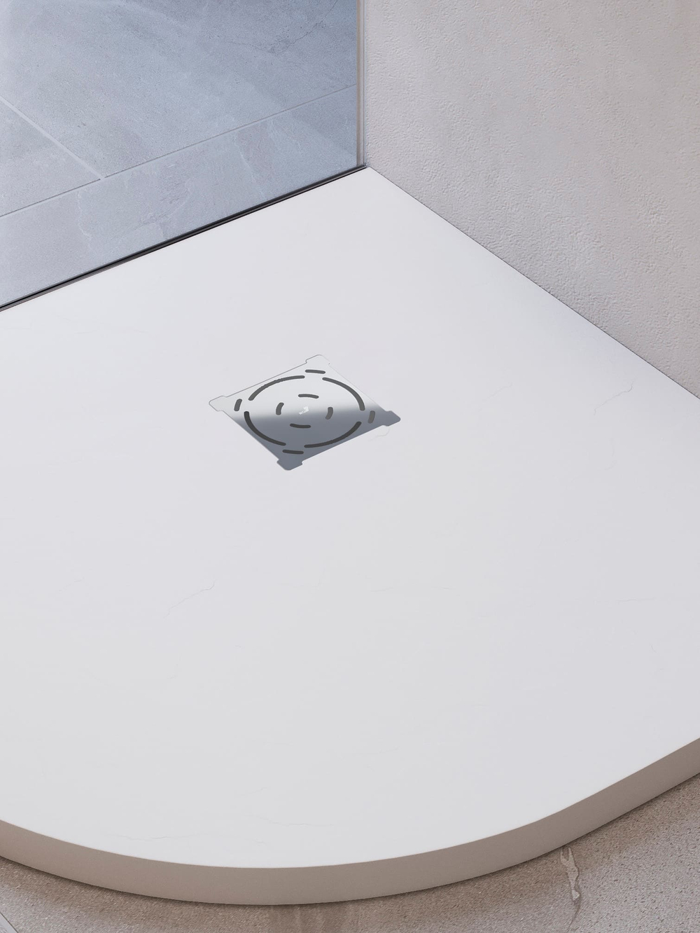 Душевой поддон полукруглый RGW ST/R-W Белый (1000x1000)