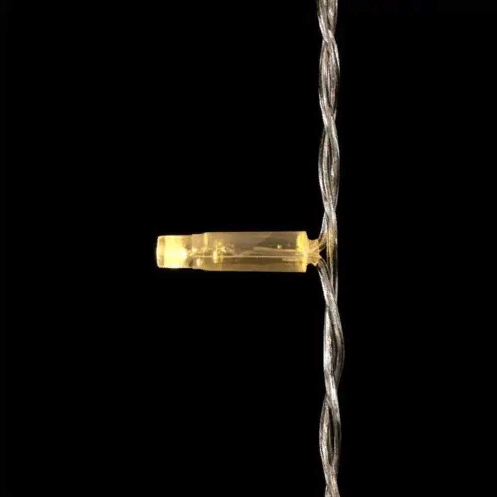 Светодиодный занавес с колпачком 2*3 м., 600 теплых белых LED ламп, прозрачный провод ПВХ, IP65, LTC (PCL602CAP-10-2WW)