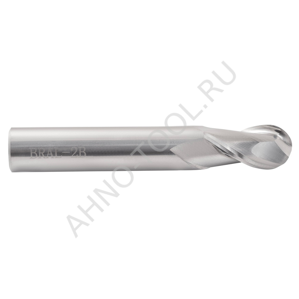 Фреза твердосплавная сферическая 6мм (L=50, l=12, хв=6) Z2 35° по алюминию и цвет.металлам BRAL-2B-R3.0 AHNO
