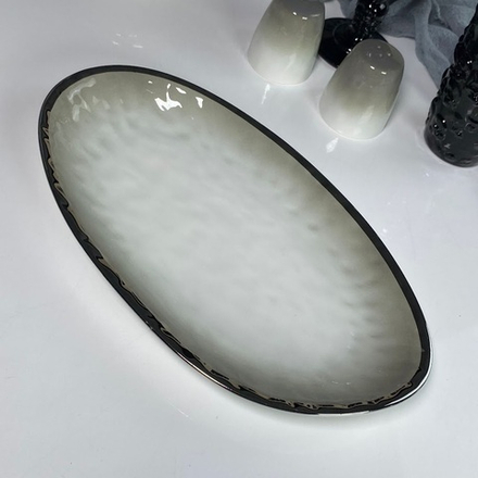 Lenardi 122-130 Овальное блюдо 35,5х20х4см TORONTO GREY в под.уп.(х12)Фарфор