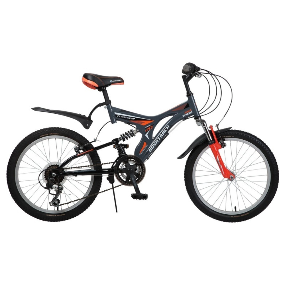 Велосипед NOVATRACK 20", TITANIUM, серый, сталь, 12-скор., TZ30/TY21/RS35/SG-6SI Shimano