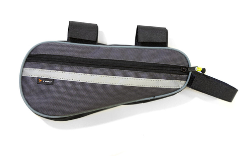 Сумка велосипедная TRIX под раму за рулевой стакан, средняя, 30х13х5см, водонепроницаемая, светоотражающие вставки, серая вс027.030.1.0