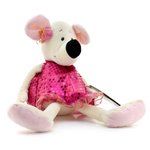 Крыса Василиса в бордовом платье, 23 см.