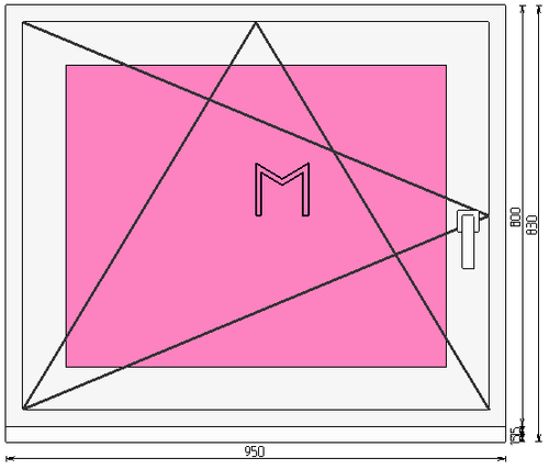 Пластиковое окно 800 х 950 ТермА Эко + Москитная сетка