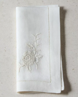 ZARA HOME САЛФЕТКИ С ВЫШИВКОЙ ( 2 ШТ.), КЭКРЮ