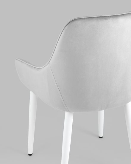 Стул Диана велюр серебристый ножки белые 4 шт