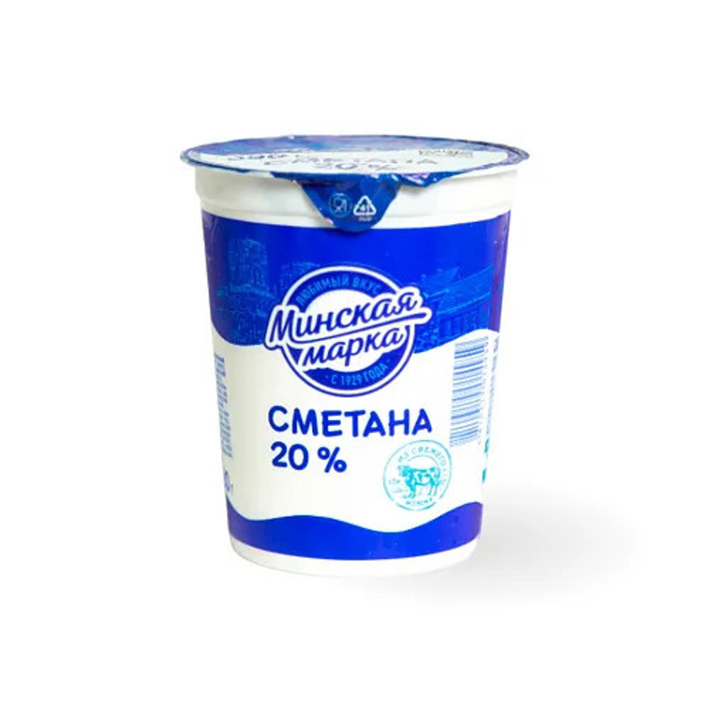 Сметана "Минская Марка"  20% стакан 380гр