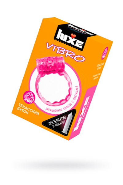 Виброкольцо LUXE VIBRO Техасский Бутон + презерватив, 1 шт, коричневое, 18 см