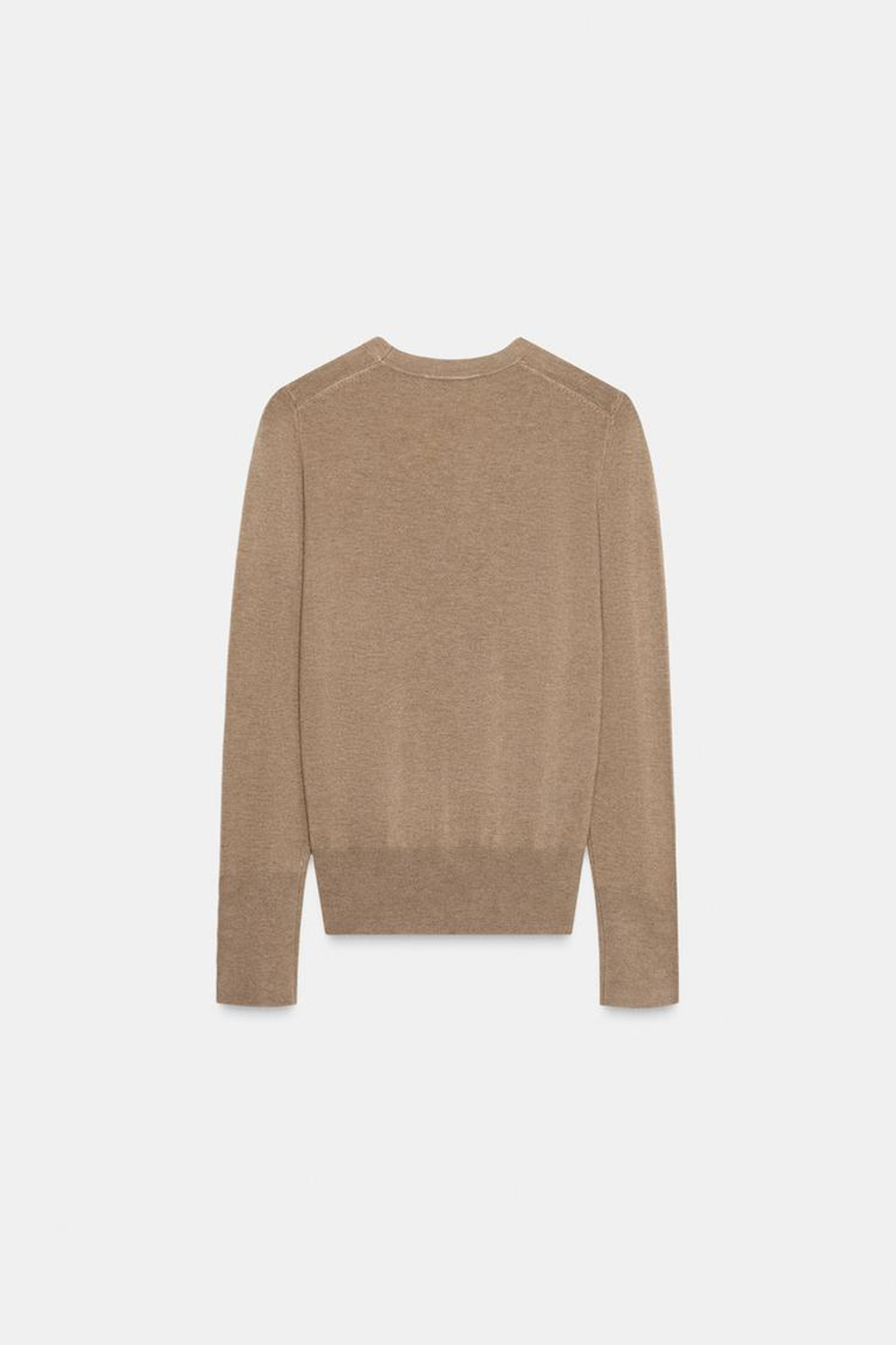 ZARA БАЗОВЫЙ ОДНОТОННЫЙ ДЖЕМПЕР, СЕРО-КОРИЧНЕВЫЙ МЕЛАНЖ