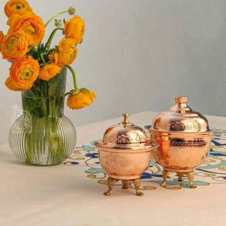 Медная сахарница на трех ножках Exirmes 30220342 Иран
