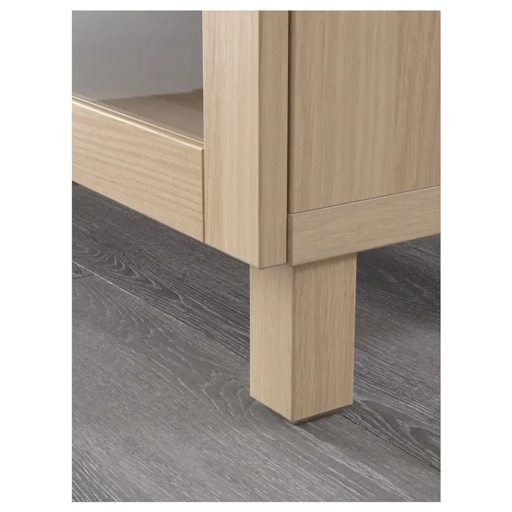 Комбинация с дверями - IKEA BESTÅ/BESTA/БЕСТО ИКЕА, 180х42х74 см, под беленый дуб