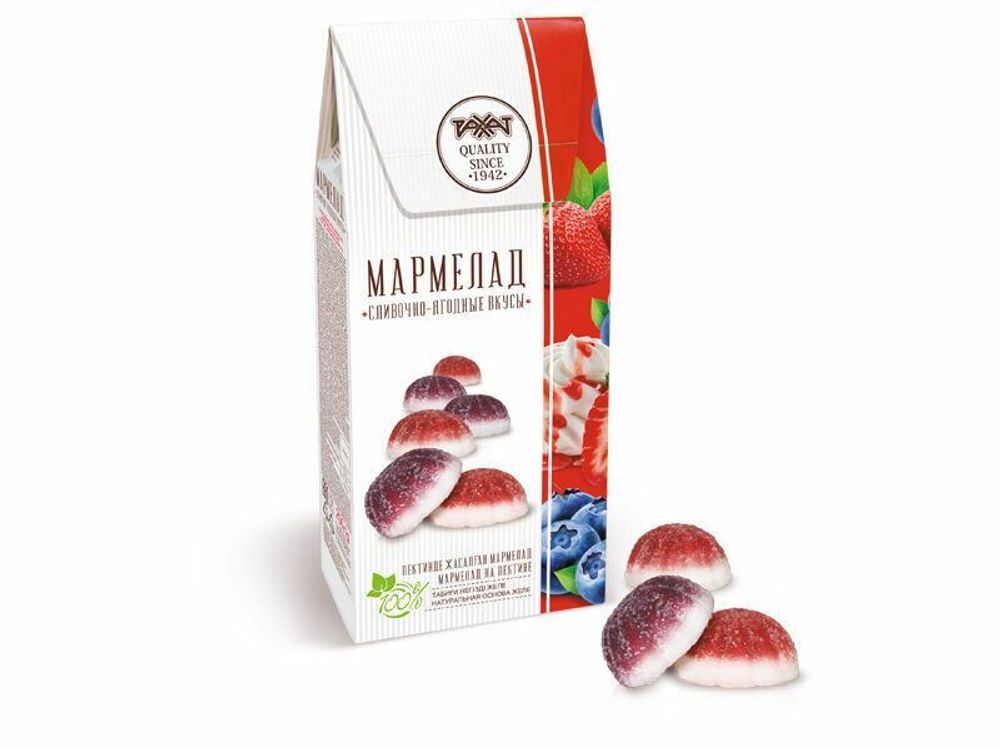 Мармелад сливочно-ягодные вкусы х/к 250 гр