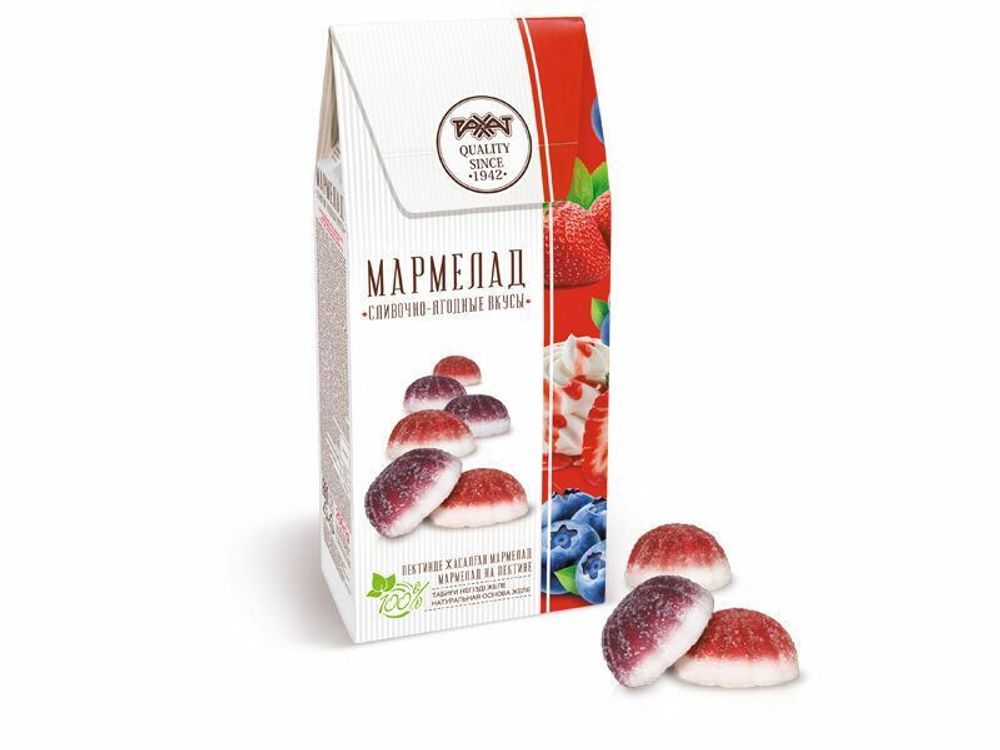 Мармелад сливочно-ягодные вкусы х/к 250 гр