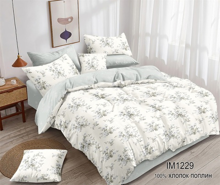 КПБ 2 сп с простыней на рез. 160х200 ПОПЛИН "П16"