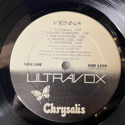 Винтажная виниловая пластинка LP Ultravox Vienna (США 1980)