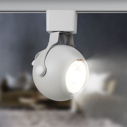 Трековый светильник однофазный ЭРА Round TR35-GU10 WH под лампу GU10 белый | Однофазные светильники под лампу