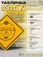 Табличка декоративная "Стэнли" из сериала Южный парк, South Park на дверь и стену, прикольная штука в подарок фанату, декоративный знак, 24,5х24,5 см, серия CITRIN / ЦИТРИН, Айдентика Технолоджи