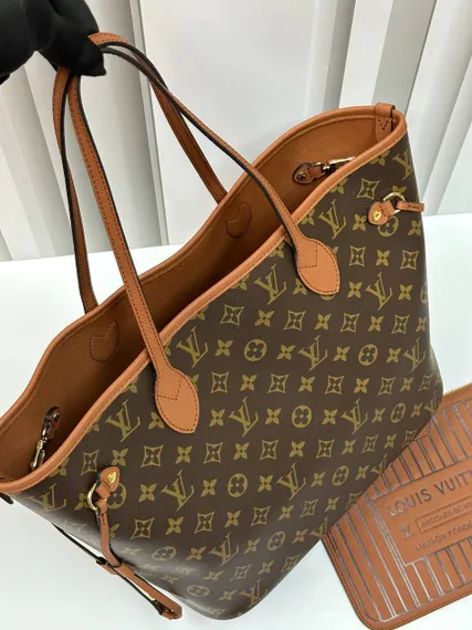 Сумка Louis Vuitton Neverfull Inside Out MM двухсторонняя, коричневая