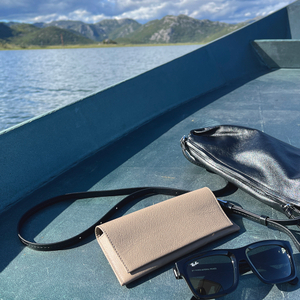 Футляр для очков Lentille из кожи сафьяно, бежевого цвета