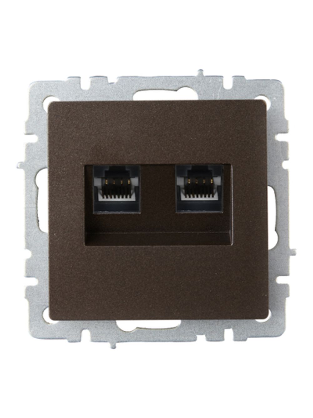 BRITE Розетка компьютерная двойная RJ45 кат.6 РК11-2-БрТБ темная бронза IEK