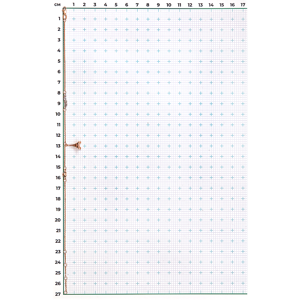 Браслет на ногу «Эйфелева башня» из комбинированного золота